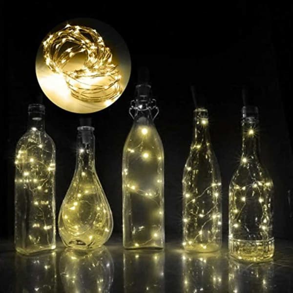 2-pakkaus LED-valonauhat pullon koristeluun