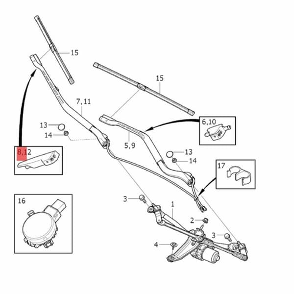 Right Windshield Wiper Nozzle 31416260 for XC90 2016-2020 Non-Heated Windshield