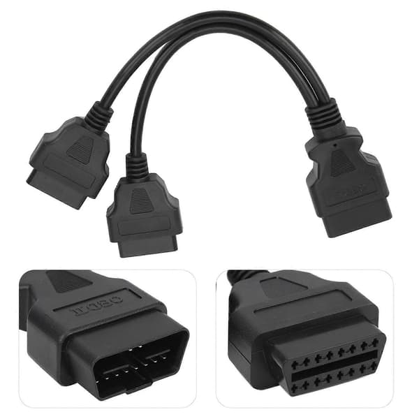 16-pins OBD2-kabel 1-til-2 Forlengelsessplitter Bil Diagnostisk Kontakt Adapter 30 cm Forlengelseslengde