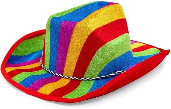 Regnbuefarget cowboyhatt for Pride-parade, maskeradevent (voksen, en størrelse)