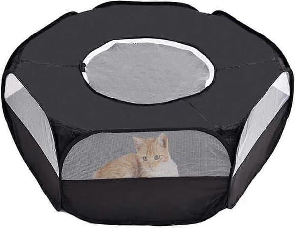 Small Animal Playpen with Lid, Foldable Portable Pet Cage