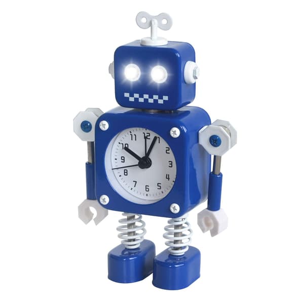 Robotvækningsur, rustfrit metal, ikke-tikkende vækningsur