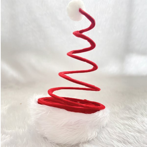 Rolig Swirl Christmas Hat för julfester och högtider, röd/vit, 16" x 8"