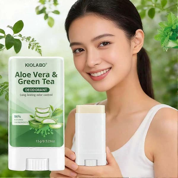 KIOLABO Aloe Vera Deodorant Stick - 72h Odor Control & Sensitive Skin