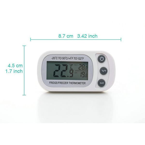 Digital Refrigerator Thermometer Waterproof with Max Min Recording Large Screen for Fridge Freezer Room Temperature Gauge
