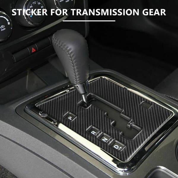 Til Dodge Challenger 2008-2014 Biltilbehør Kulfiber Gearskiftepanel Mærkat, Sort
