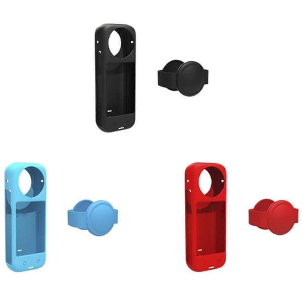 Blue Scratch-Resistant Silicone Case for X4 Lens Cap Dustproof Body Protection for Insta 360 X4 Camera