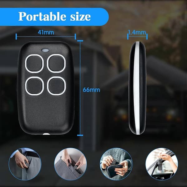 Universal Gate Remote Control from 250 to 915 MHz, 4 in 1 Universal Rolling Code Gate Remote Control Multi-frequency Programmable Gate Radio [DB]