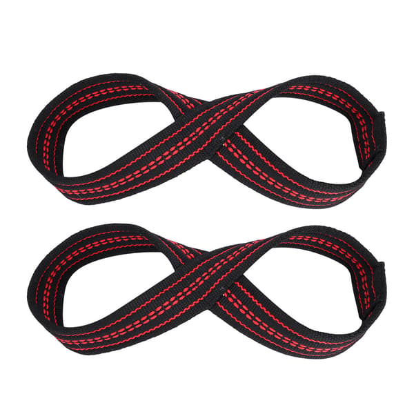 Soft Nylon and Spandex Weightlifting Straps, Figure 8, Workout Support, Hand Protection (M)