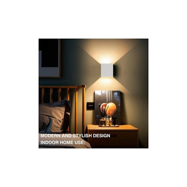 2-pack 6W LED-vägglampor för vardagsrum, sovrum, matsal, varmvitt