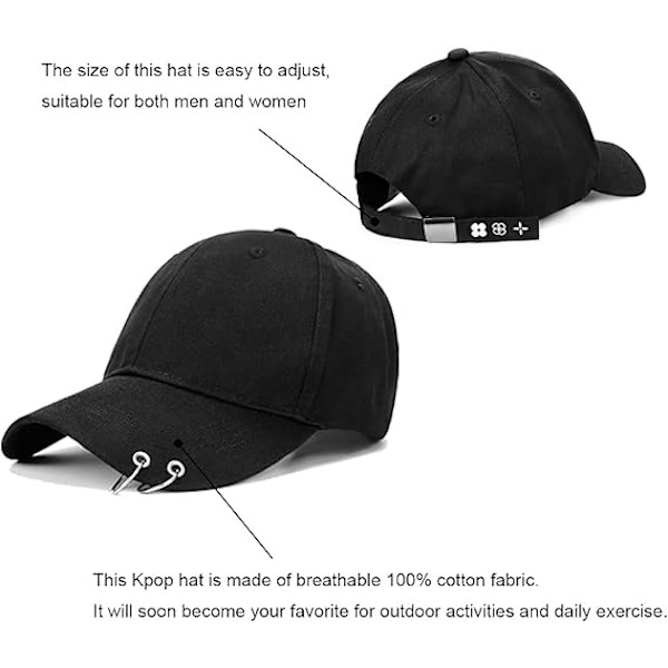 Baseballkeps med ringar Snapback-hattar för män kvinnor utomhus
