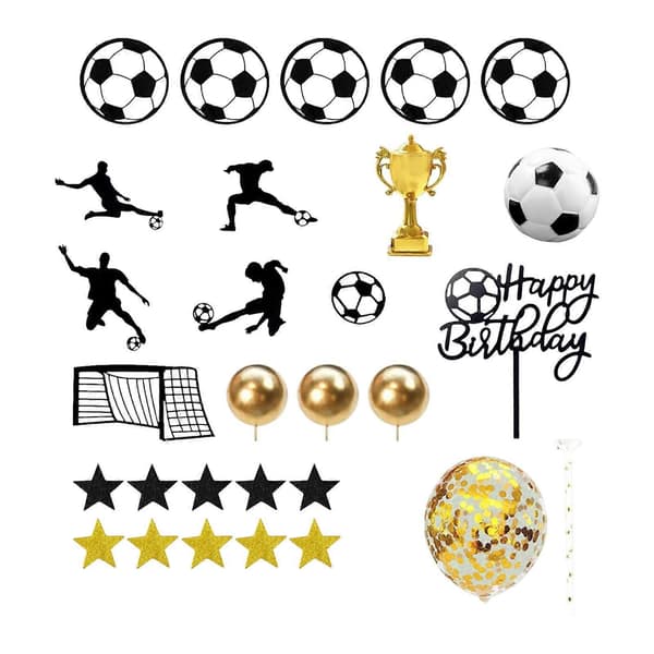 Fodbold Kagepynt Tilbehør Cupcake Toppers til Fest Fødselsdag Fars Dag