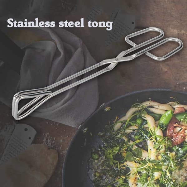 Køkken- og bordtang, grilltang, rustfrit stål, længde: 24 cm, sølv