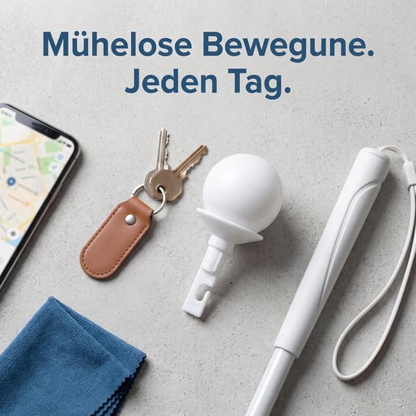 Rund kule rullespiss Blindestokk erstatningsspiss med kroker funksjon robust plastmateriale roterbar rullespiss for fleksibel bevegelsesmontering -