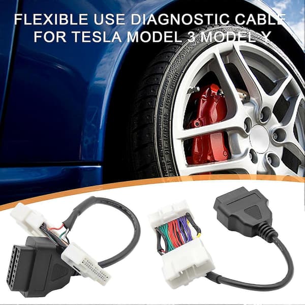 Diagnosekabeladapter Kompakt Størrelse Bærbar Nem Installation 26-benet Forlængerkabeladapter til Tesla OBD2