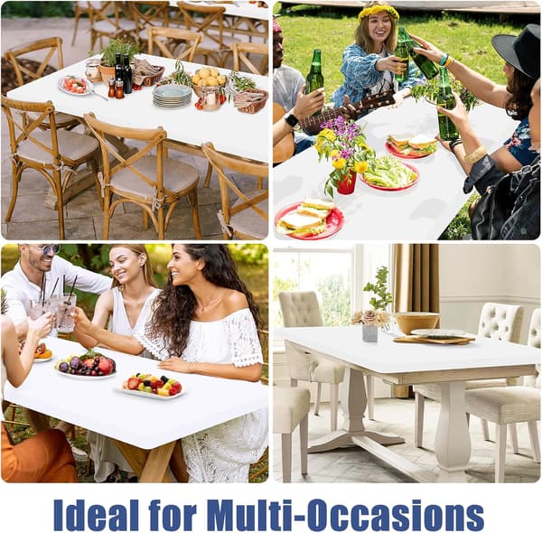 Set med 2 rektangulära picknickdukar, för 6 fot bord beige 30\"x72\" beige 30"x72"