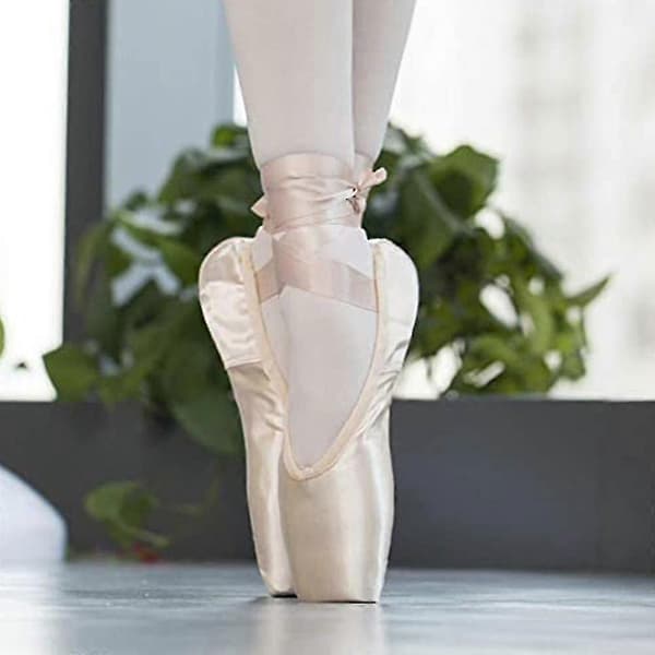 Balett Pointe Skor Flickor Kvinnor Band Ballerinaskor Med Tåskydd