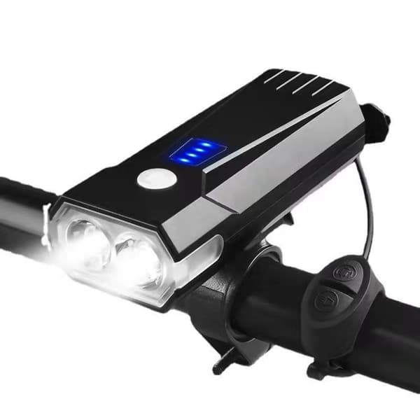 Enkel sort cykellygte med dobbelt T6-lampe
