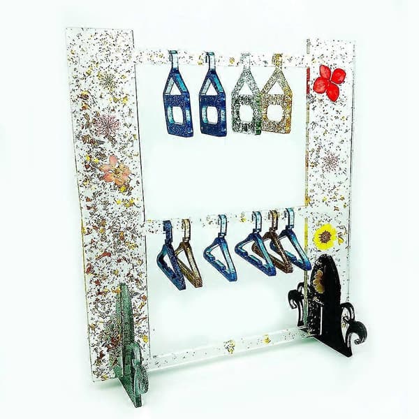 2 st Örhänge Stora Rack Epoxihartsform Gör-det-själv Örhänge Rack Smyckesdisplay Rack Silic M
