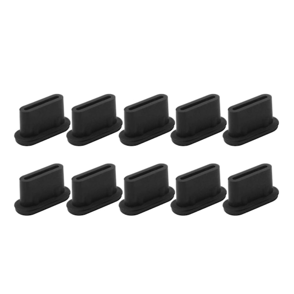 20 st USB C Dammskydd, Typ C Laddningsport Skyddspluggar black