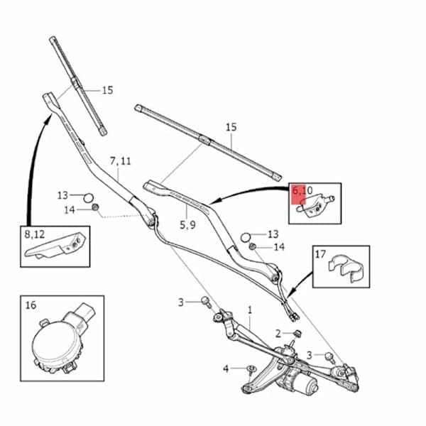 Right Windshield Washer Nozzle 31416260 for XC90 2016-2020 Non-Heated Windshield