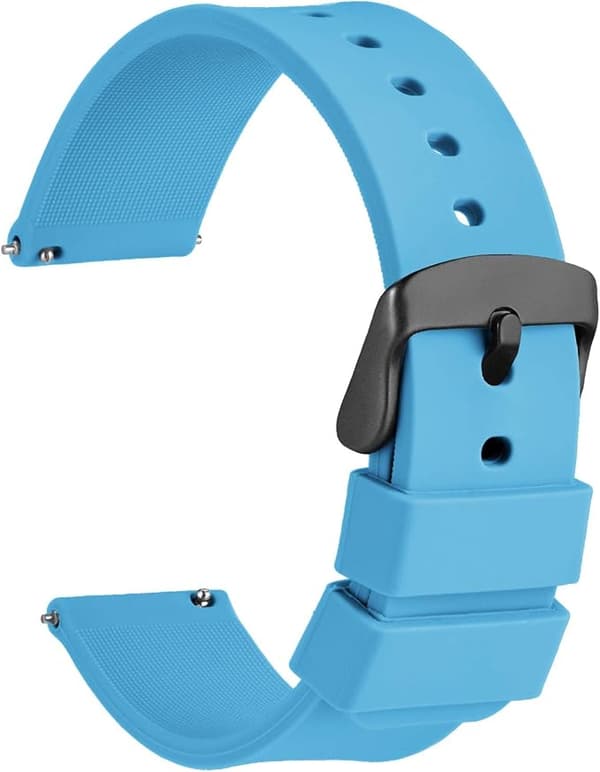 Silikone urrem med sort spænde, quick release til kvinder og mænd 22 mm