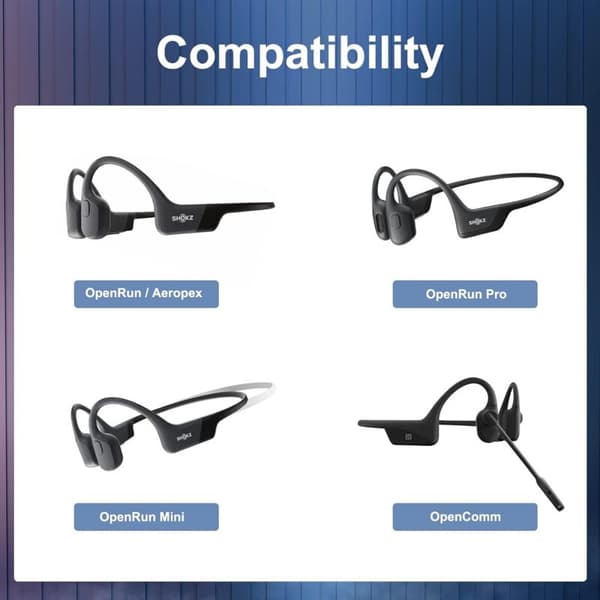 [1-pak] Magnetisk erstatningsoplader til AfterShokz Aeropex/OpenRun, OpenRun Mini, OpenRun Pro, OpenComm 2/UC knogleledningshovedtelefoner