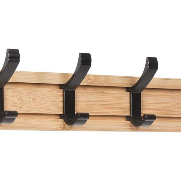 Veggmontert kleskrok, moderne klesstativ, trekleskrok, bambus KLB