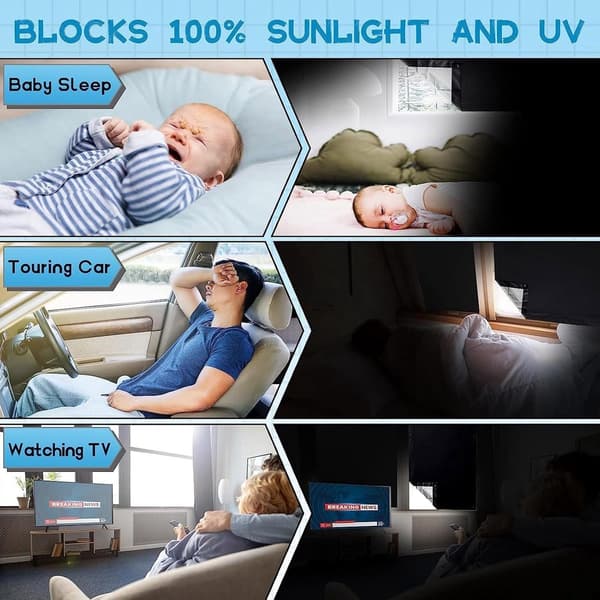 Universal Sunshade with Suction Cups - 60 x 115 cm - Heat/Light Reflecting Fabric - Suction Cup Sunshade - Machine Washable - No Drilling ...