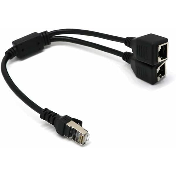 RJ45 Network Splitter Adapter Cable 1 Male to 2 Female Socket Ports LAN Ethernet Cable Network Splitter Adapter