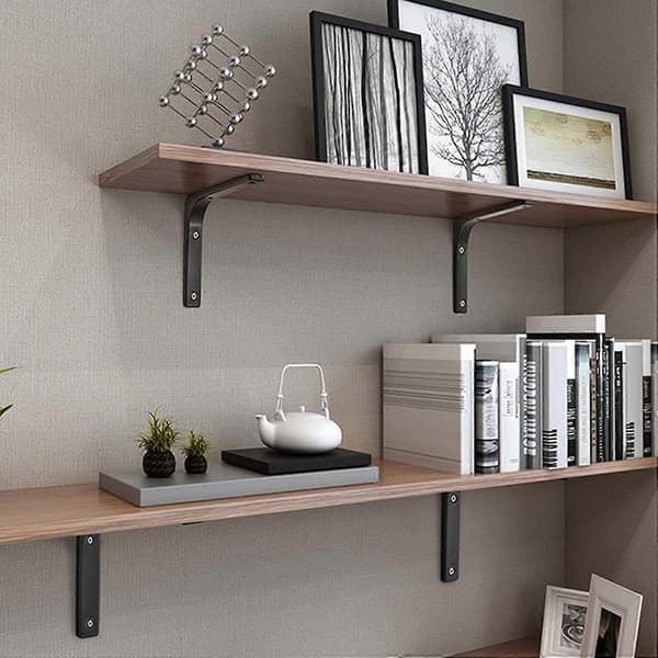 4 pcs Iron Wall Shelf Bracket, 4 x 4 inch Heavy Duty Shelf Support Bracket Decorative Angle Iron db
