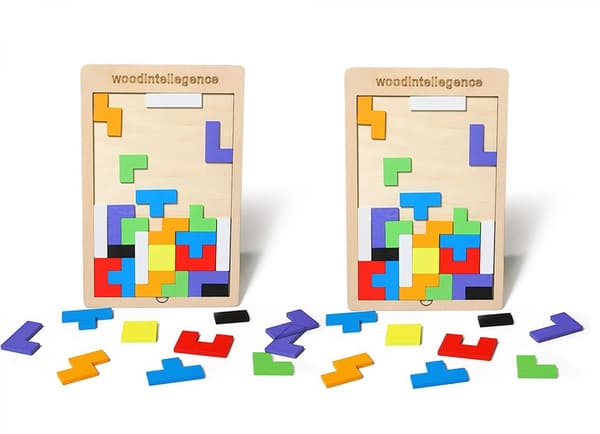 2 puisen tangram-logiikkapelin setti