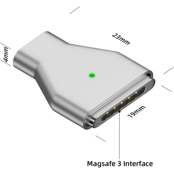 USB C til magnetisk 3 140W ladeadapter kompatibel med Pro 2023 (M2, 14/16 tommer), for 2022 (M2)