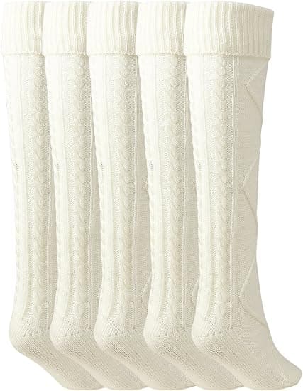 Women's Cable Knit Knee-High Winter Extra Long Thigh-High Socks