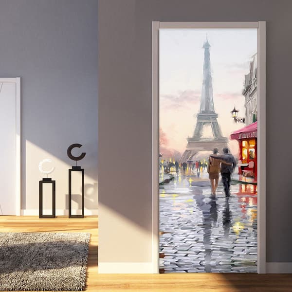 77x200cm Dörrdekal Trompe l'oeil Effekt 3D Tapet (Stil 16)