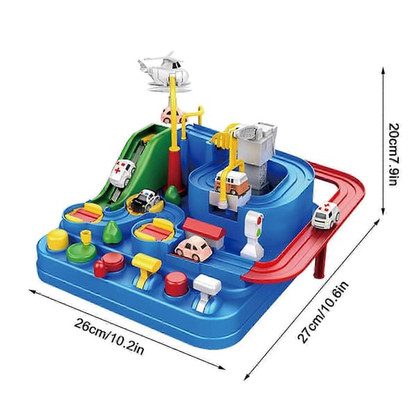 Autoseikkailulelu, autoratalelu, jossa 4 lelua