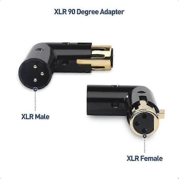 1 pc 3-Pin XLR Angle Adapter Adjustable Male to Female Right Angle XLR Adapter XLR 90 Degree Adapter