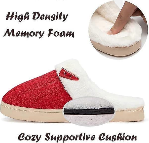 Bekväma tofflor med memory foam, fluffiga sovrumstofflor, halkfria innetofflor för hemmet