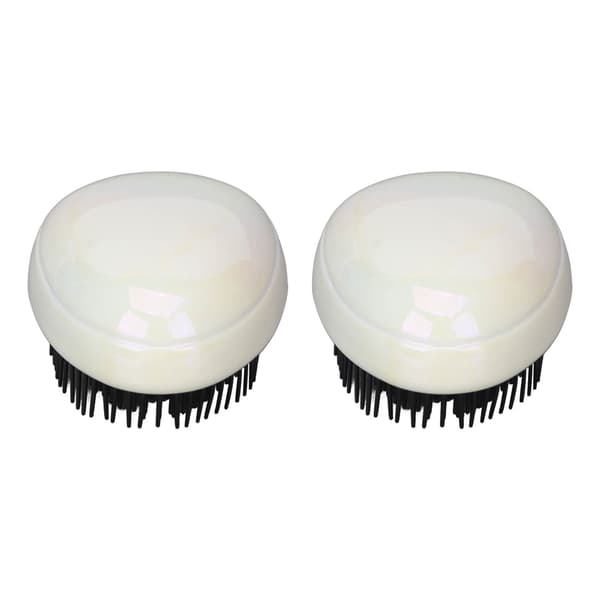 2 Pcs Scalp Brush Soft Round Teeth Massage Portable Egg-shaped Shampoo Brush Comb