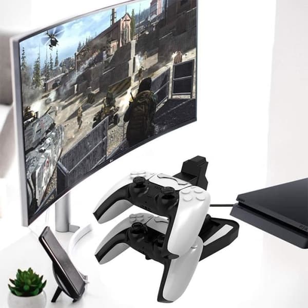Dobbel lader for PS5, trådløs ladestasjon