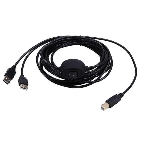 2-i-1 printerkabel USB A til B han til han printerkabel til printerdeler til to computere B