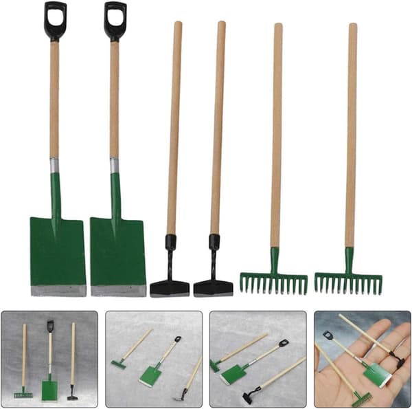 6 stykker Miniature Dukkehus Arbejdstilbehør Fe-have Pla
