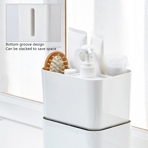 Bathroom Organizing Basket with Divided Compartments, Portable Caddy for Easy Transport, Durable Material Storage Solution, Handheld Toiletry Basket