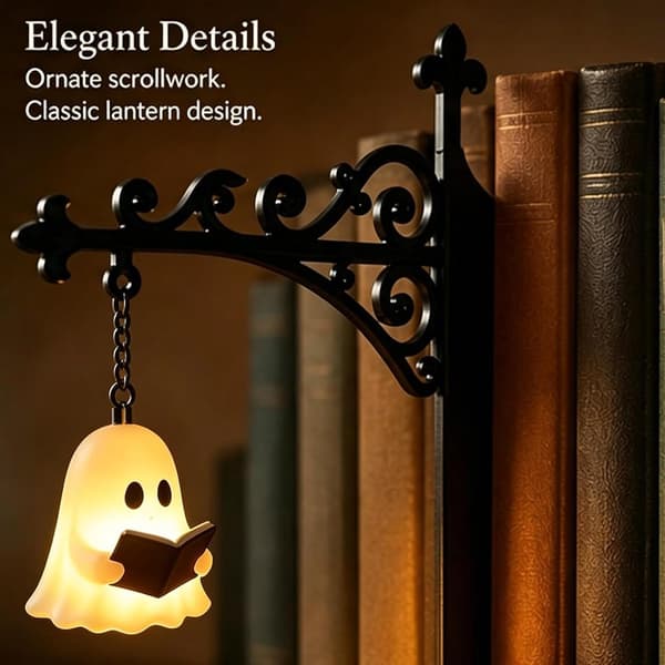 Metal Bookcase Lamp, Mini Bookcase Lantern, Bookcase Reading Lamp, Warm Tone LED Night Light, Lantern Shaped Lantern Post*1 Lantern post*1