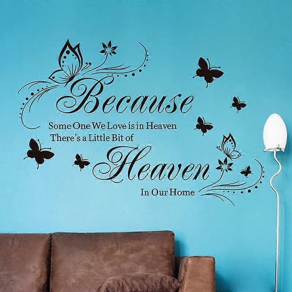 1 Sheet Wall Decal Elegant Removable Butterfly Pattern Sticker Decorative Letters Wall Vinyl Decal Home Decor