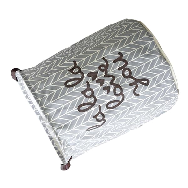 Laundry Basket Cotton Linen Foldable Round Storage Bag for Dirty Clothes Foldable Laundry Hamper for Home Dorm Grey