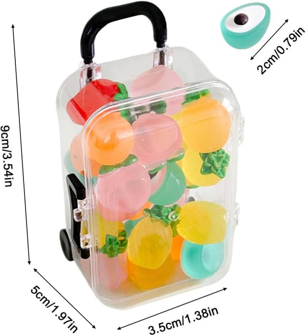 Mini frukt 20 opplyste figurer med koffert -