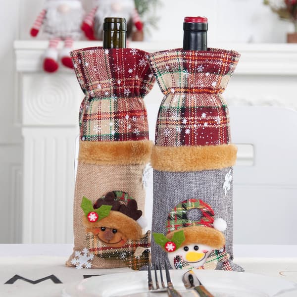 #3-delt julevinflaskeovertrekk, 28*13cm#