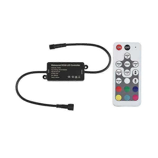 RGB LED-controller lysdæmper LED-controller DC12-24V, RGB Farverig LED-lampe med lysbjælke controller lysdæmper
