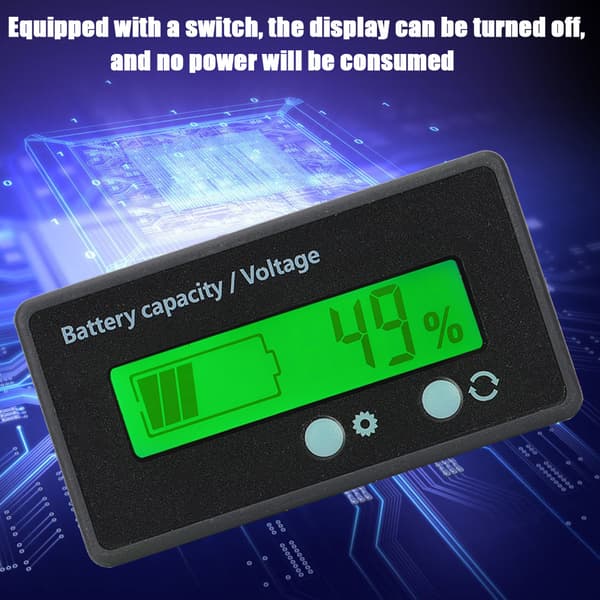 GY-6GS PCB HTN Vandtæt Batterikapacitetsmåler LCD-display 12-84V Grøn